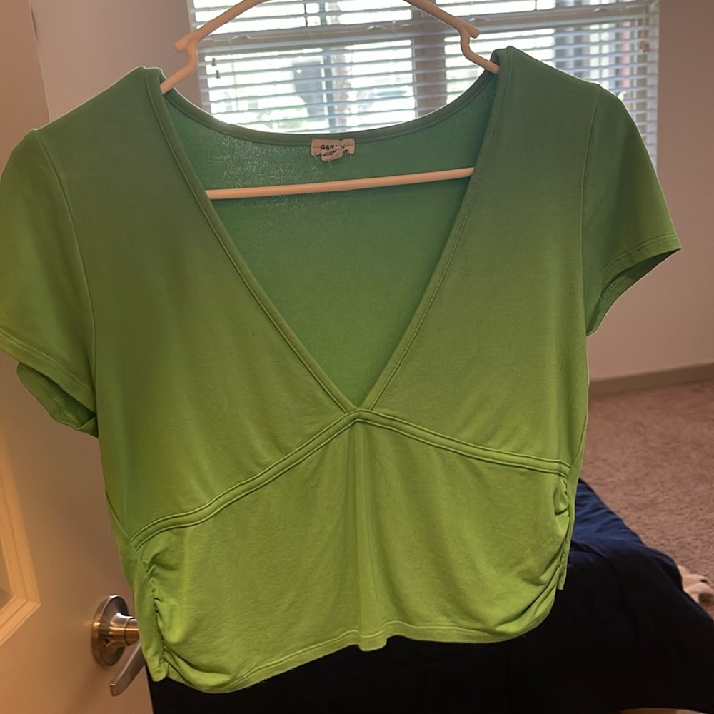 Green crop top
